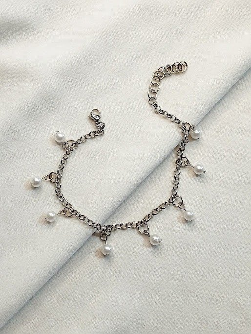 Producto - Tobillera dijes perlas - Acero