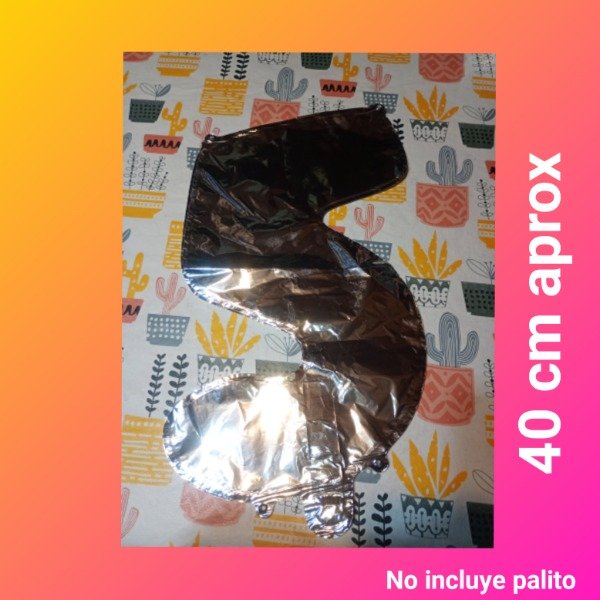 Producto - Globo numero 5 plateado