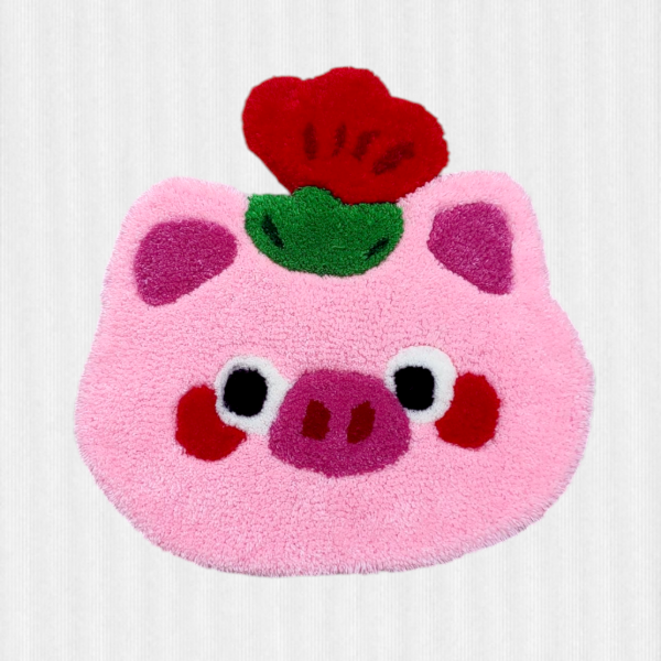 Producto - Alfombra/tapiz Cerdito Flor