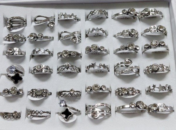 Producto - Anillo acero 316 c/strass XYH 522 A FLA 4/26