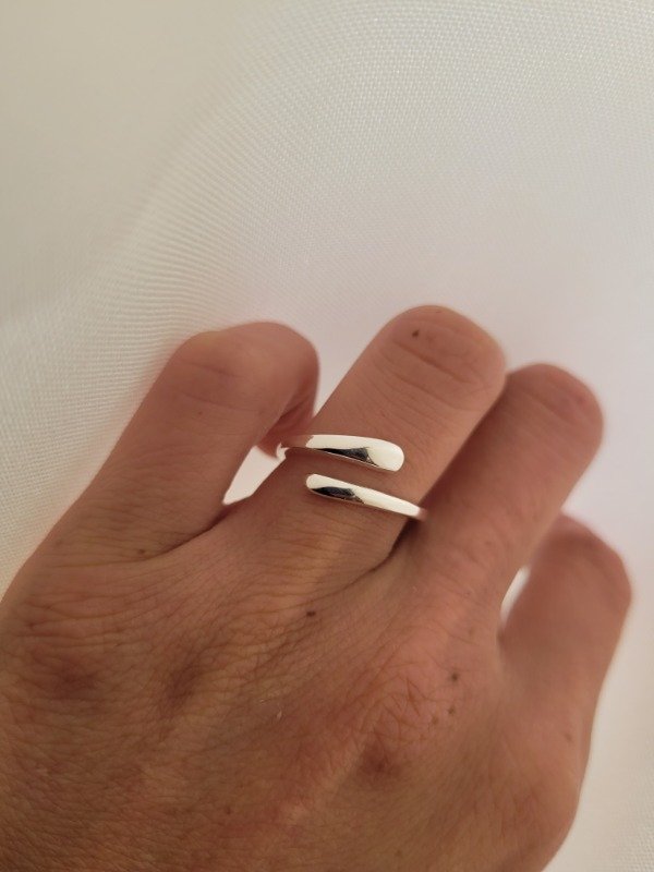 Producto - Anillo cruzado liso Plata 925 - 0