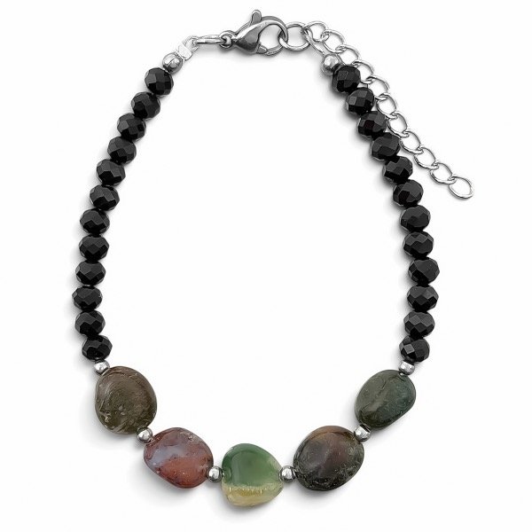Producto - Pulsera de cristal y piedra natural . ágata de la India