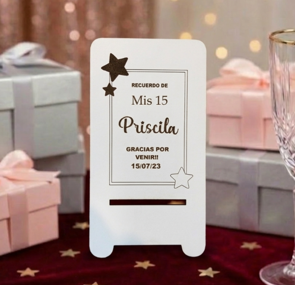 Producto - PORTACELULAR DE FIBROPLUS BLANCO ESTRELLAS  X 10 UNID.