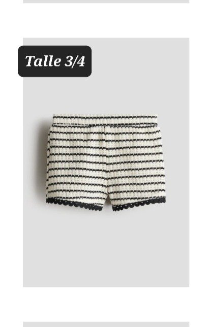 Producto - Short HyM tejido talle 3/4 blanco y negro