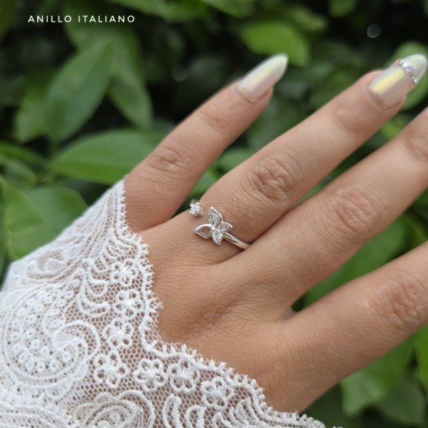 Producto - Anillo regulable mariposa esmaltada