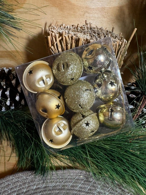 Producto - Set x 9 Cascabeles Gold 4cm (Efectivo: 9.200)