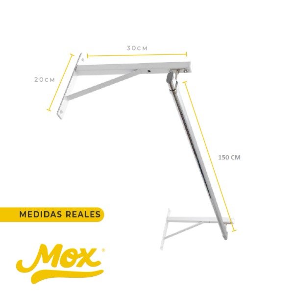 Producto - Perchero comercial pared 150 cm con 2 ménsulas