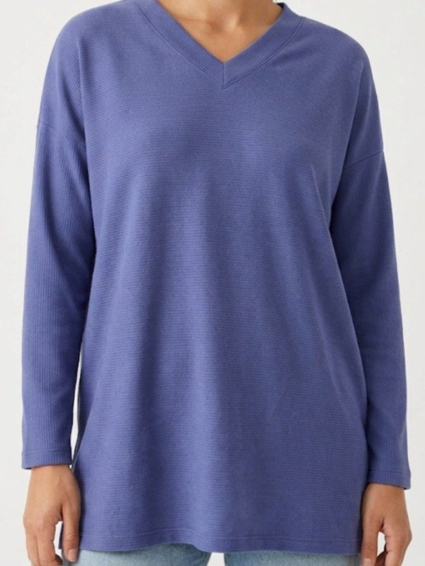 Producto - Sweater Largo Cuello V Darlon Brush (Art. 5688) - 0