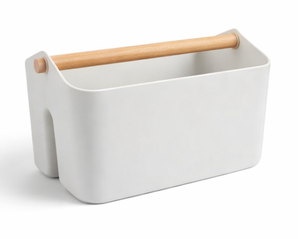 Producto - Organizador de plástico con manija de madera