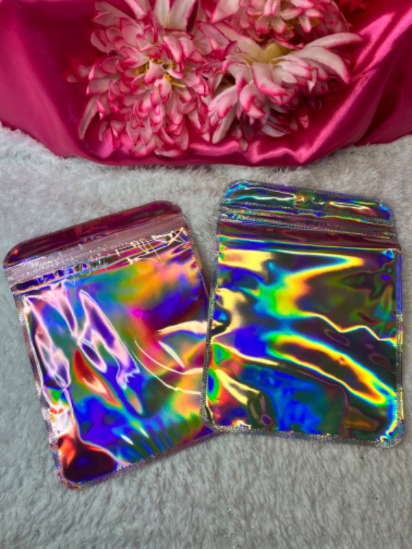 Producto - Bolsas Holográfica plata y rosado x10u-15x20cm