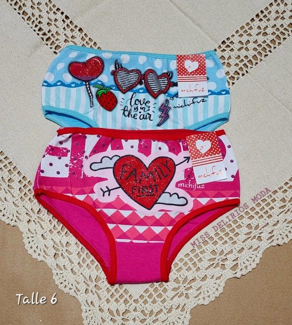 Producto - Pack X2 Bombachas de Nena Michifuz 247 2 Talle 6