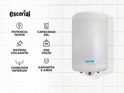 Producto - TERMOTANQUE ESCORIAL ELECTRICO 55LTS CARGA INFERIOR