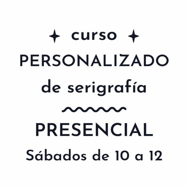 Producto - Curso Personalizado de Serigrafía - Sábados de 10 a 12 hs - MARZO 2026