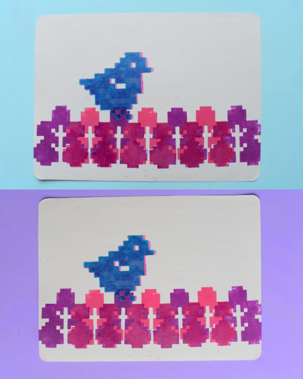 Producto - Pajarito y fronda - Monocopia - paleta otoño