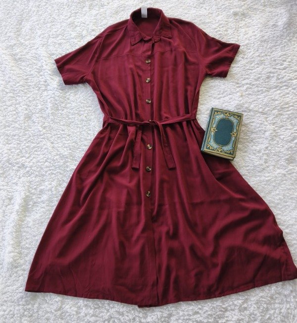 Vestido Camisero Bordó T5 — imagen 3