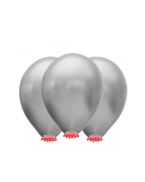 Producto - Globby 12" Perlado Metalizado Plata x25 Unidades