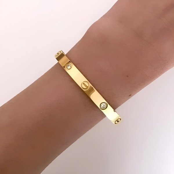 Producto - Pulsera Esclava Gold estilo Cartier Cubcs (Tornillos) Waterproof Hipoalergénico