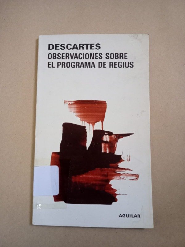Producto - Observaciones sobre el programa - Rene Descartes - Aguilar 1980