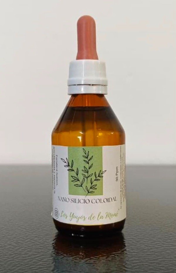 Producto - Nano Silicio Coloidal, frasco gotero de 60 ml. Los Yuyos de la Memé - 1
