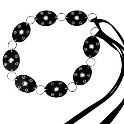 Producto - Faja Oval Doble fleco Negro