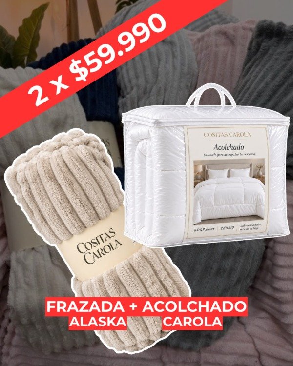 Producto - PROMO - 1 FRAZADA ALASKA + 1 ACOLCHADO CAROLA