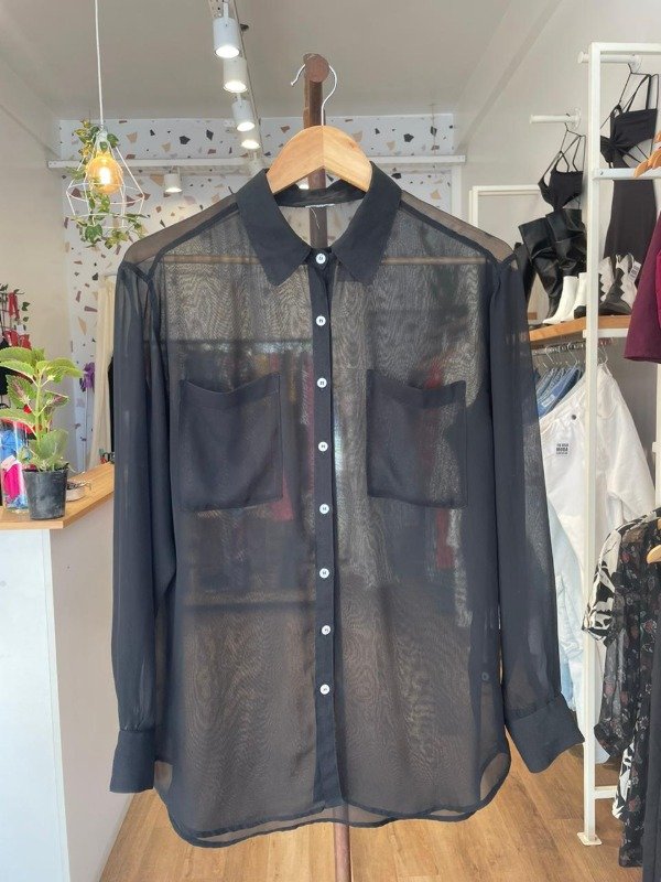 Producto - Camisa negra de gasa Complot talle M/L