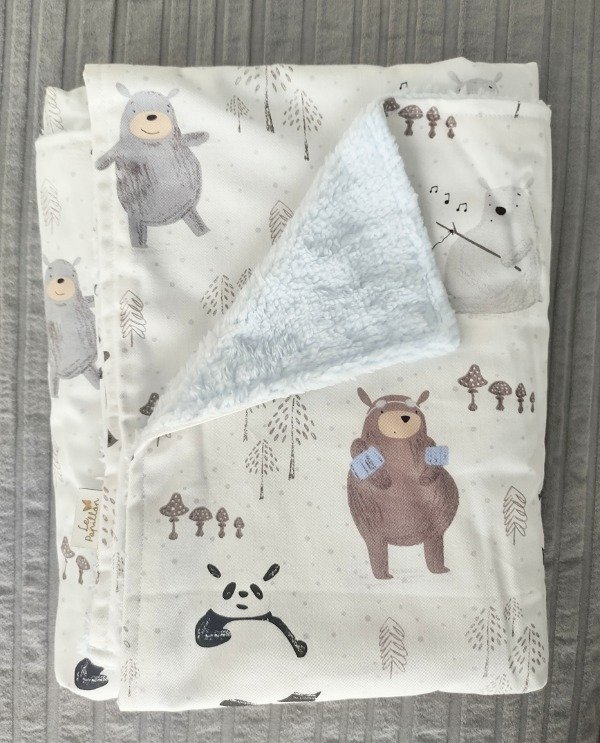 Producto - Gabardina y corderito Ositos c/celeste