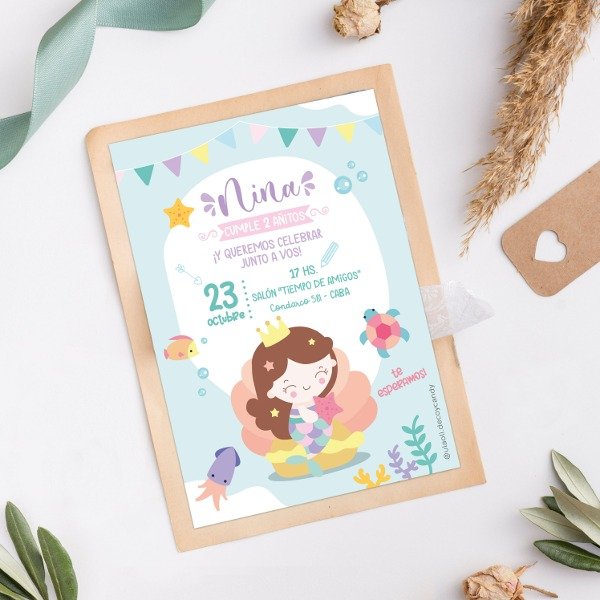 Producto - Kit Imprimible Cumpleaños "Sirenita"