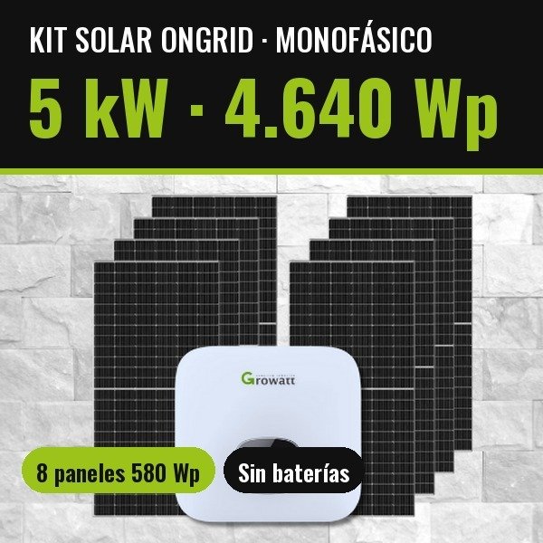 Producto - Kit Solar OnGrid 5kW 4440Wp x Día Monofásico