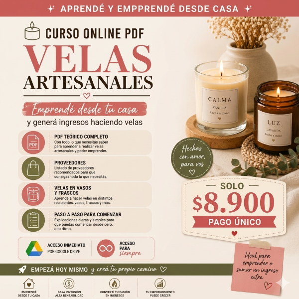 Producto - Curso de Velas Artesanales!