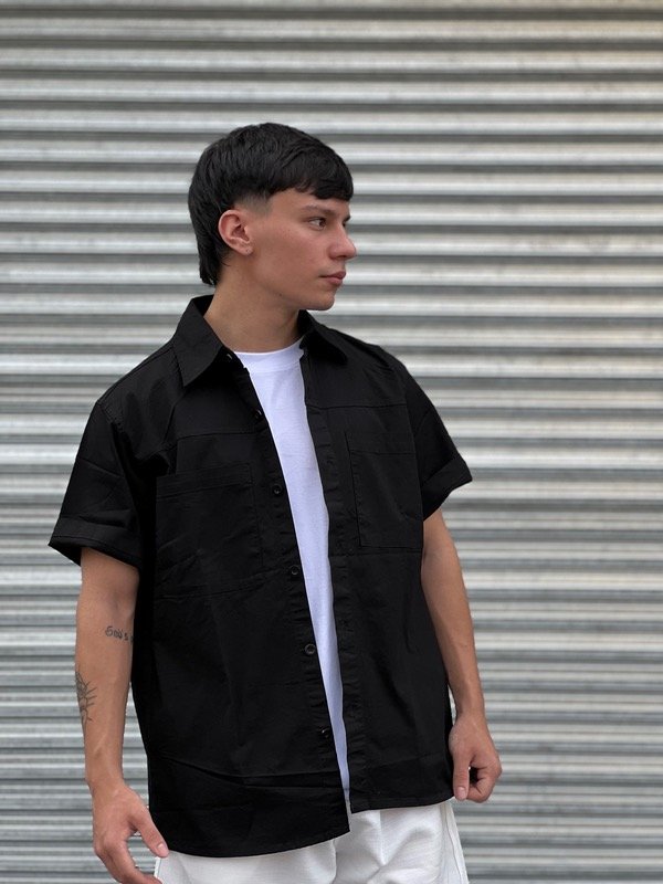 Producto - CAMISA GABARDINA NEGRA