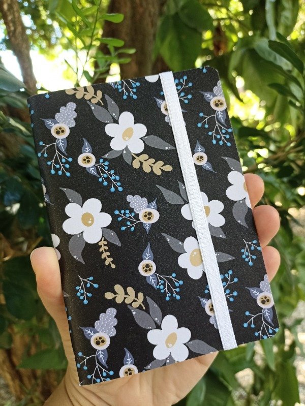 Producto - Libretita artesanal flores negras - 0
