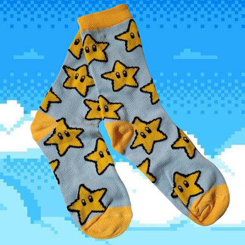Producto - MEDIAS ADULTO ESTRELLAS MARIO BROS