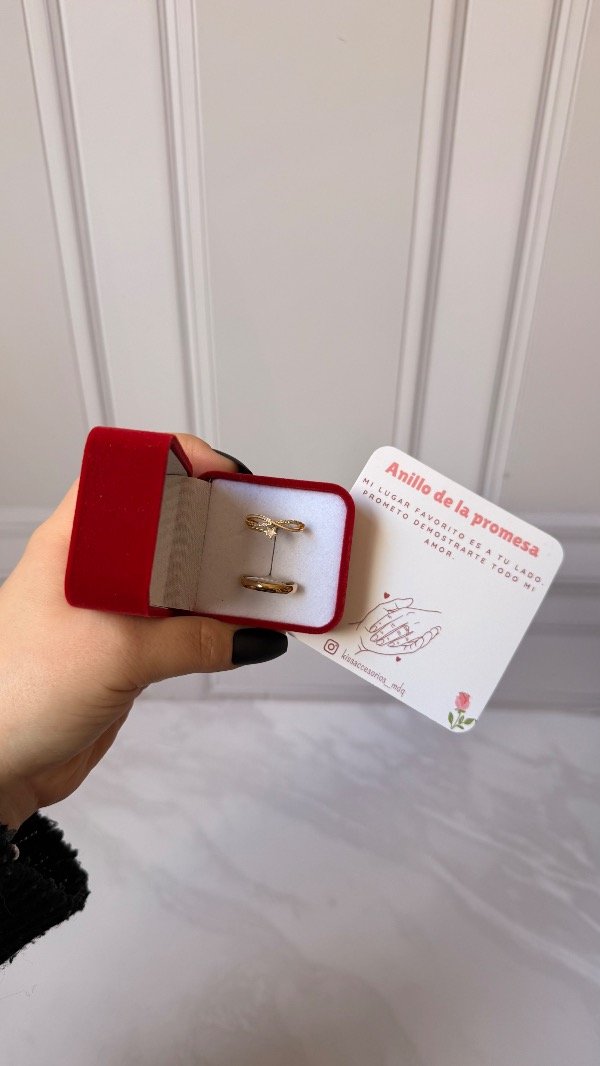 Producto - Caja de anillos de la promesa - Alianza + anillo de estrella regulable - 0