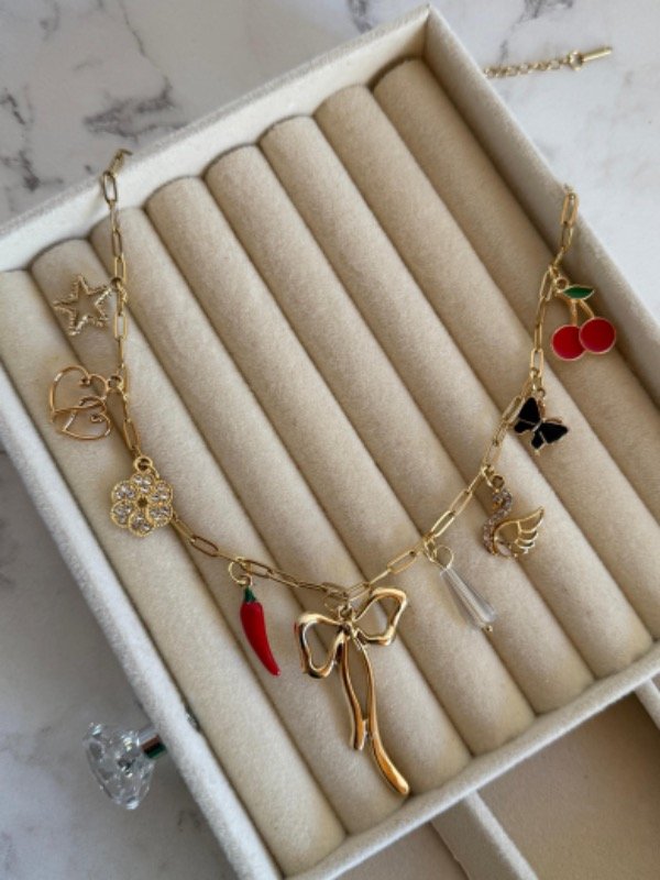 Producto - COLLAR CHARMS MOD 2 ACERO DORADO