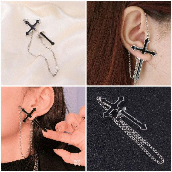 Producto - Aro cruz con cadena