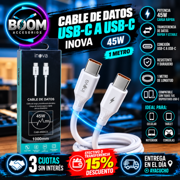 Producto - Cable Usb C 45w Carga Rapida - 0