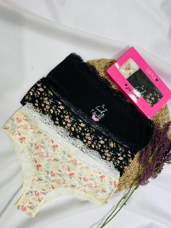 Producto - Art. 10232 - SAYKA - Pack x3 Culotte Vedetina de Algodon con Puntilla