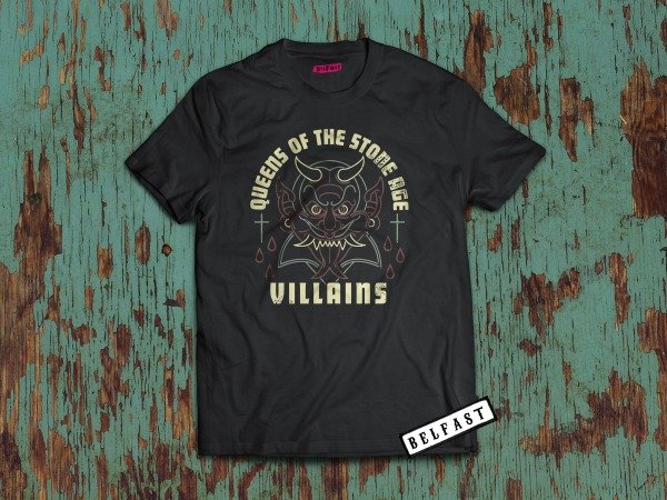 REMERA QUEENS OF THE STONE AGE VILLAINS REPRO MERCH