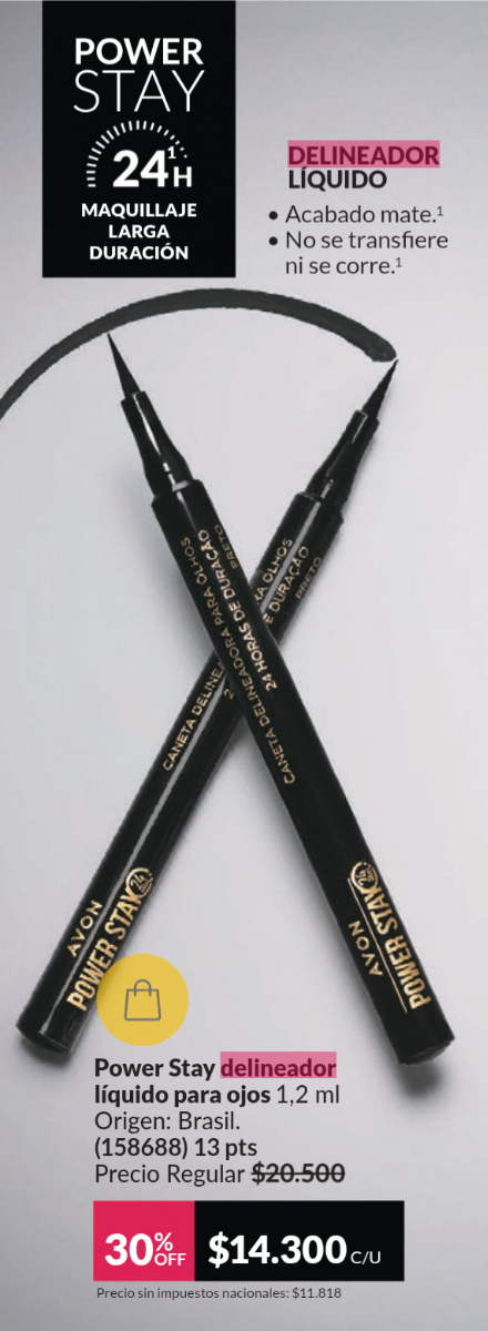 Producto - Delineador en Fibra AVON larga duración