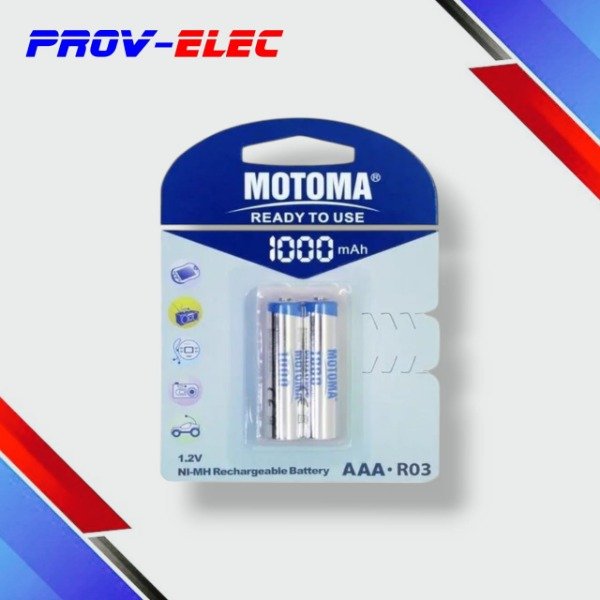 Producto - PILA AAA 1,2V 1000mAh RECARGABLE BLISTER x2 MOTOMA