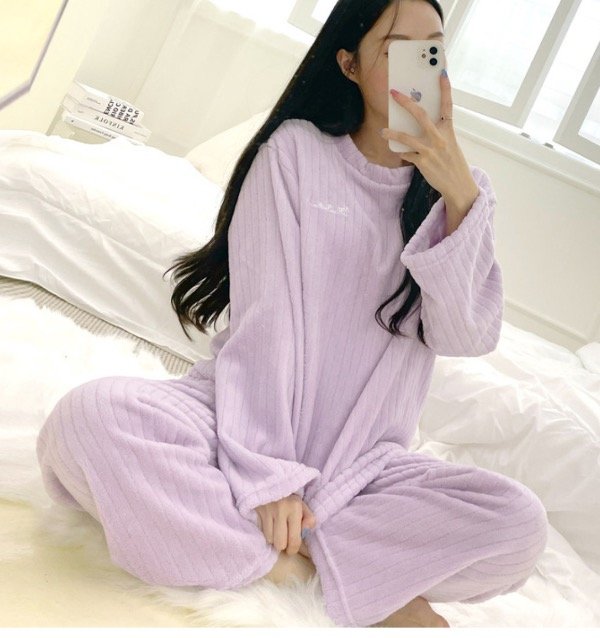 Producto - Pijama acanalado Turquesa/lila