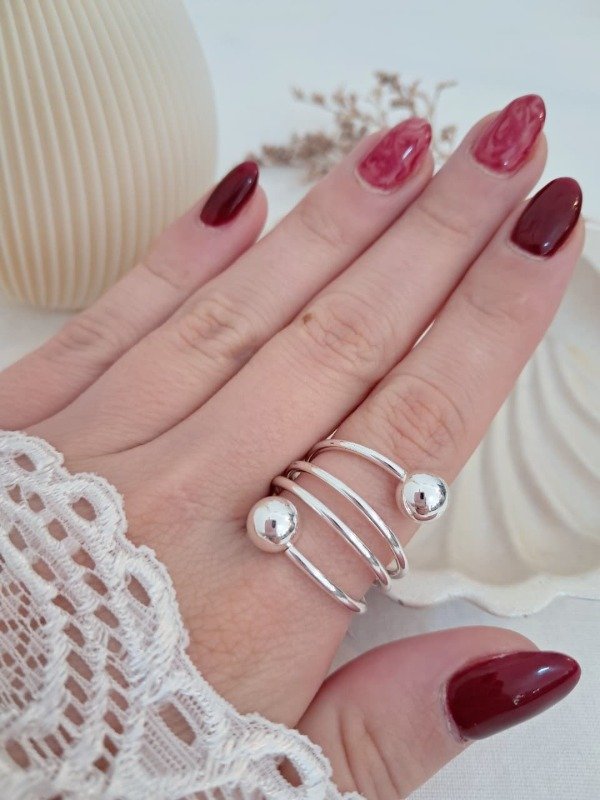 Producto - Anillo AB cuadruple dos bolitas