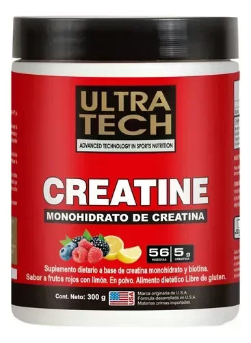 Producto - Creatina Monohidrato X 300g Ultra Tech Sabor Frutos Rojos Y Limón