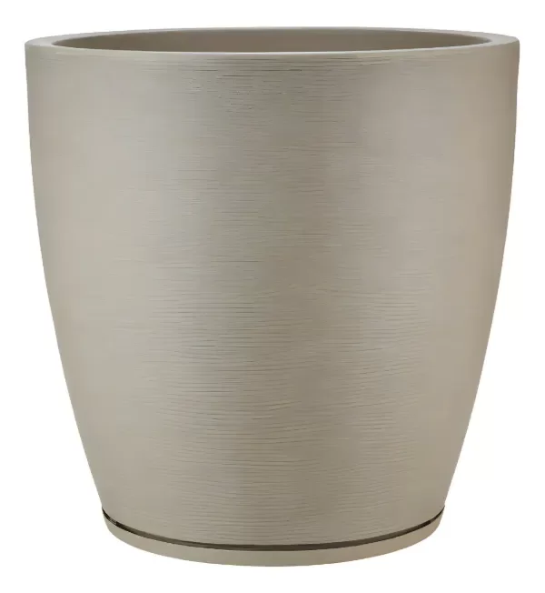 Producto - Maceta Floridis Plástica Grande Rotomoldeada Simil Piedra 69x70 Plato Beige