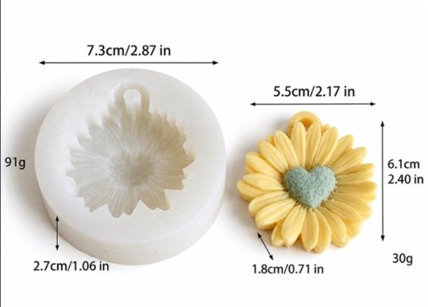 Producto - MOLDE SILICONA MARGARITA CORAZON - 1