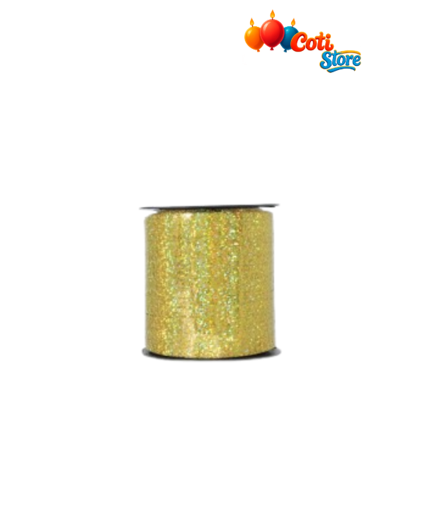 Producto - Hilo Cinta Holográfica Dorada 225mts x 0.5cm