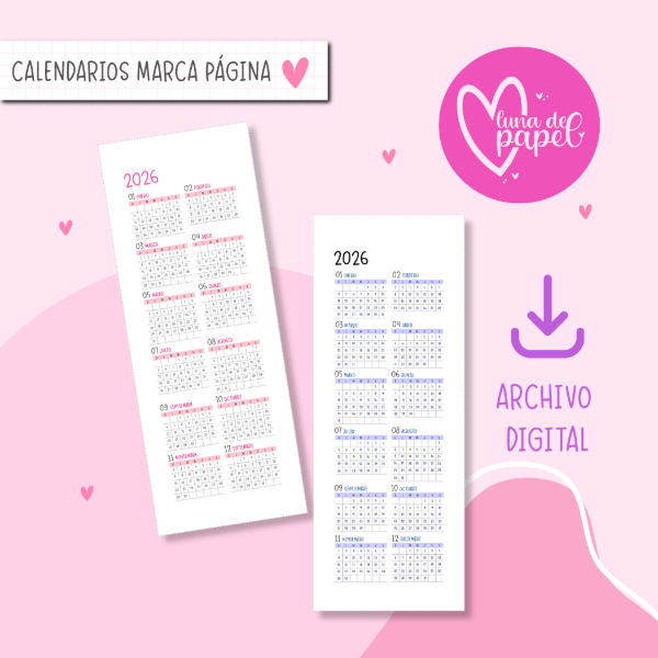 Producto - CALENDARIO MARCA PÁGINA 2026
