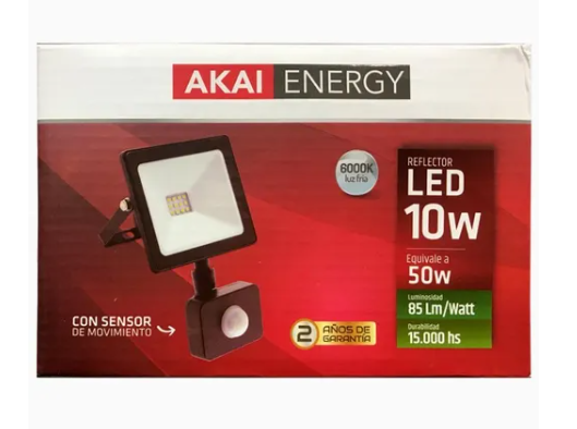 Producto - REFLECTOR LED 10W c/sensor mov FRIO AKAI