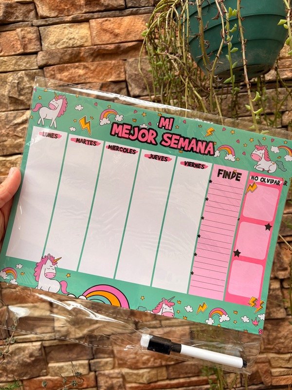 Producto - Planificador semanal IMANTADO UNICORNIO